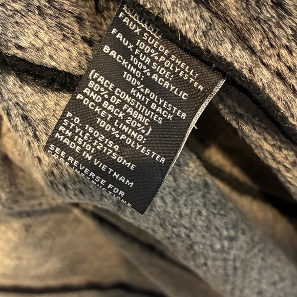 Jones NY Elegant Black Suede Coat with Faux Fur Trim - Picture 8 of 8